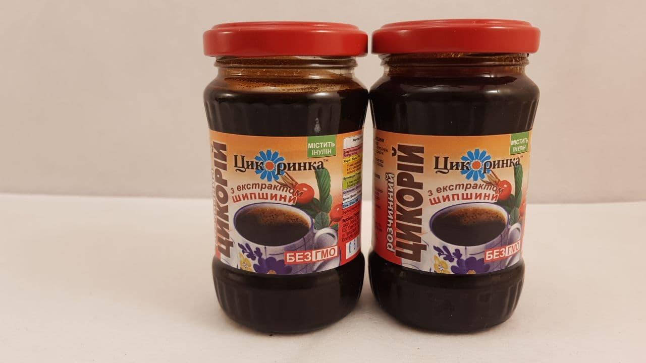 

Упаковка растворимого Цикория с экстрактом шиповника Цикоринка в стеклянной банке 400г