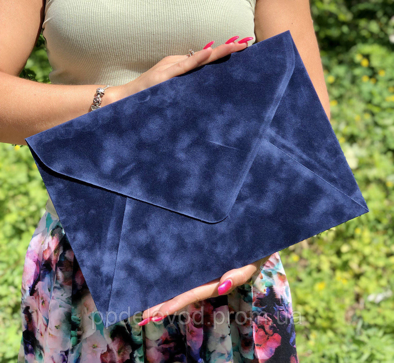 

Конверт папка бархатный С4 (229х324мм) клапан на магните, Синий индиго, Черный