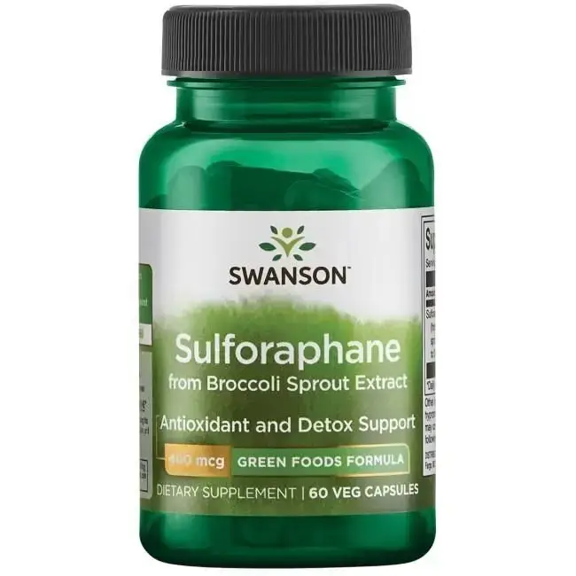 

Сульфорафан, GreenFoods Sulforaphane, Swanson, 400 мкг, 60 вегетарианских капсул (SWV-06048)