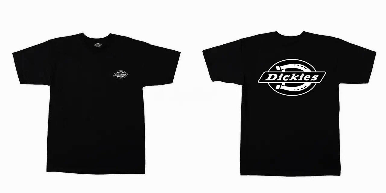 

Черная футболка Dickies Two Sides Logo футболки Дикис унисекс мужская женская