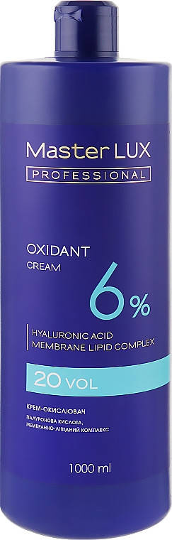 

Крем окислювач Master LUX Professional 6% 20 vol 1000 мл окисник 6% мастер люкс