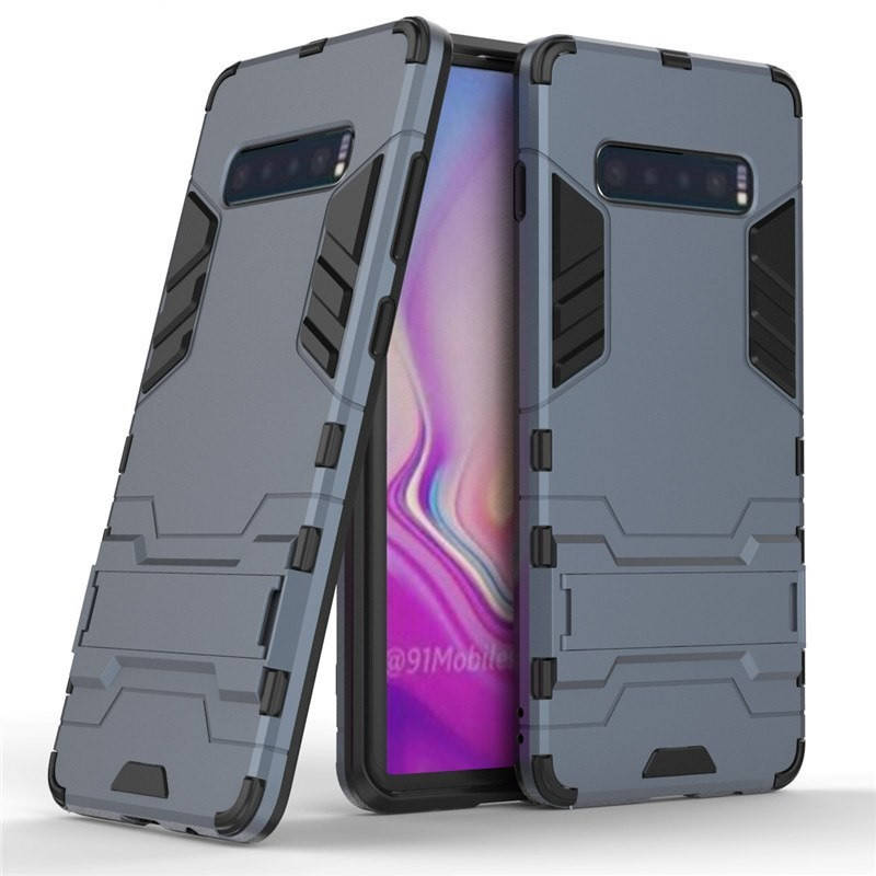 

PC + TPU чехол Metal armor для Samsung Galaxy S10 Plus (6 цветов) тёмно-серый