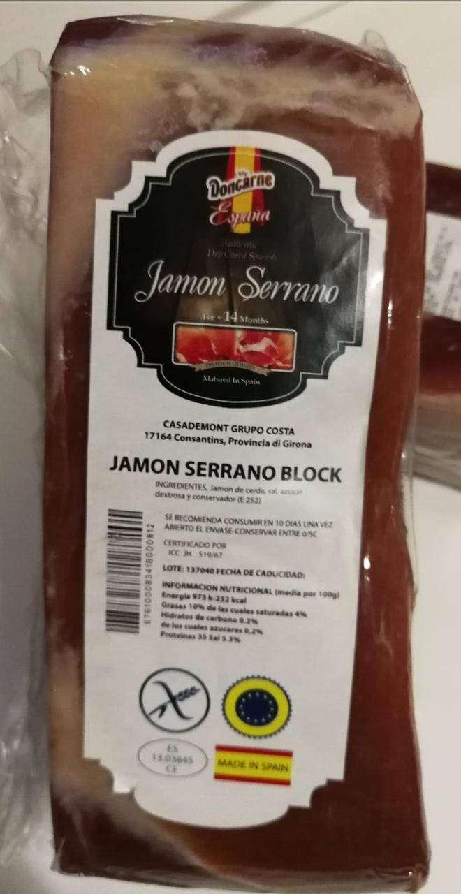 

Хамон Jamon Don carne блок 14 мес. очищенный (без кости, сала и шкуры) Испания