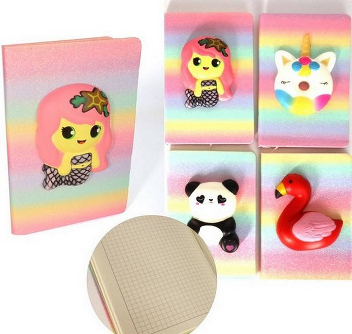 

Блокнот А5 ООПТ в клітинку 80арк сквіш-обкладинка, мікс