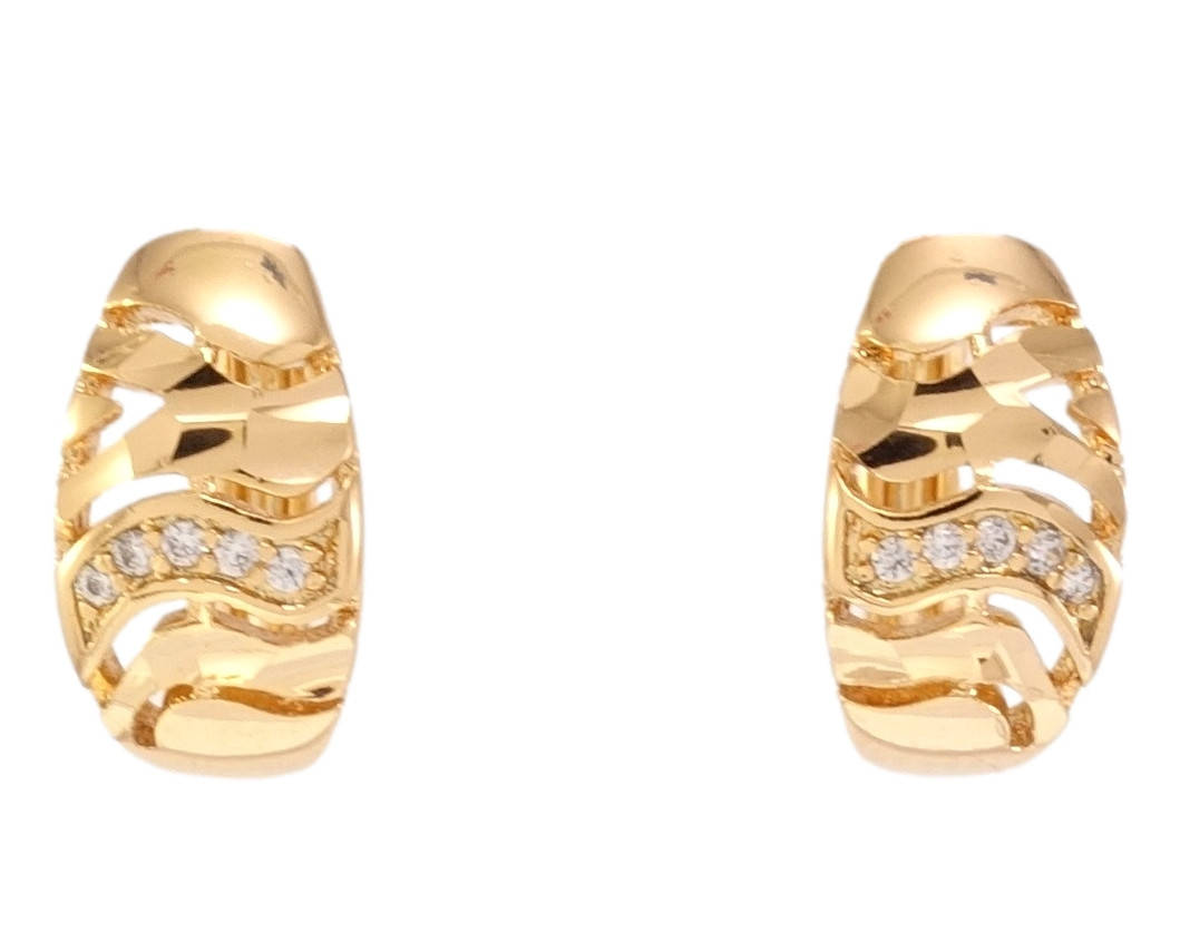 

Серьги Xuping Позолота 18K колечки "Волна"