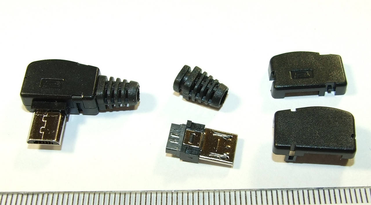 

JC010 Штекер micro usb разъем коннектор питания зарядки 5к папа Черный L- образный