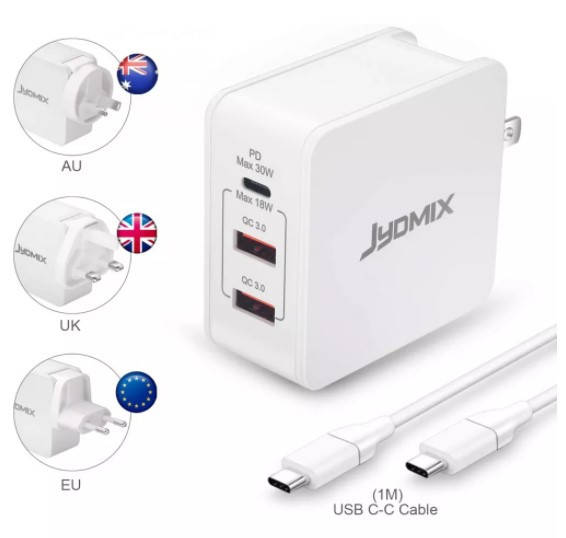 

Зарядное устройство JYDMIX HYT-PDTAEU-3P 30Вт usb зарядка, Белый
