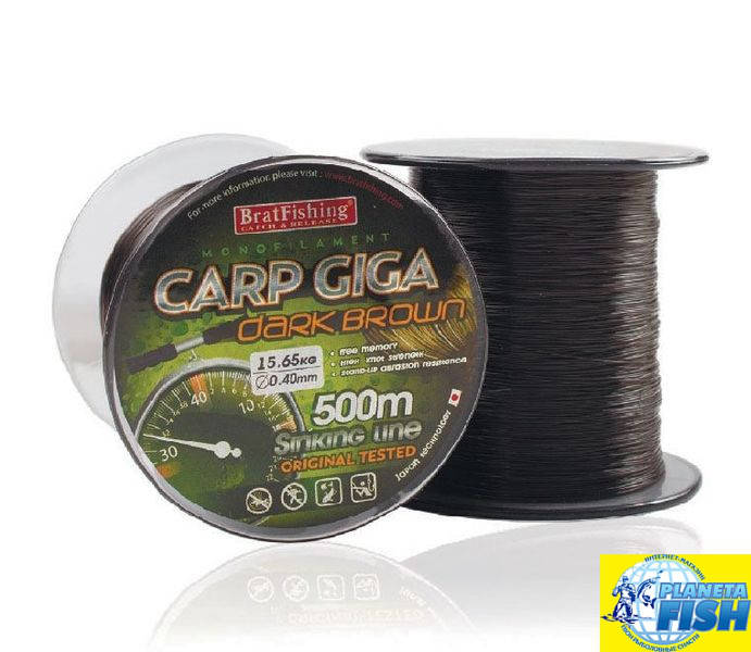 

Леска BratFishing Carp Giga Dark Brown 500м 0.30, Коричневый