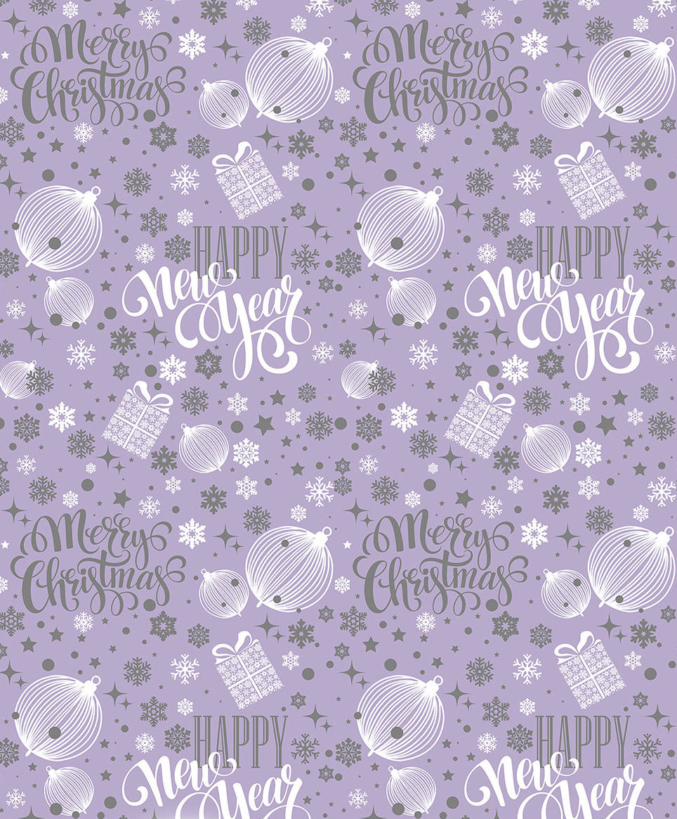 

Бумага подарочная новогодняя 70*100 см / Лиловое настроение