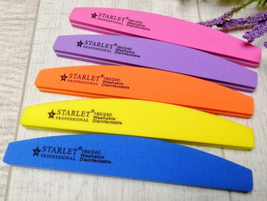 

Шлифовщик для ногтей Starlet Professional 180/240, полукруг, цвет в ассортименте