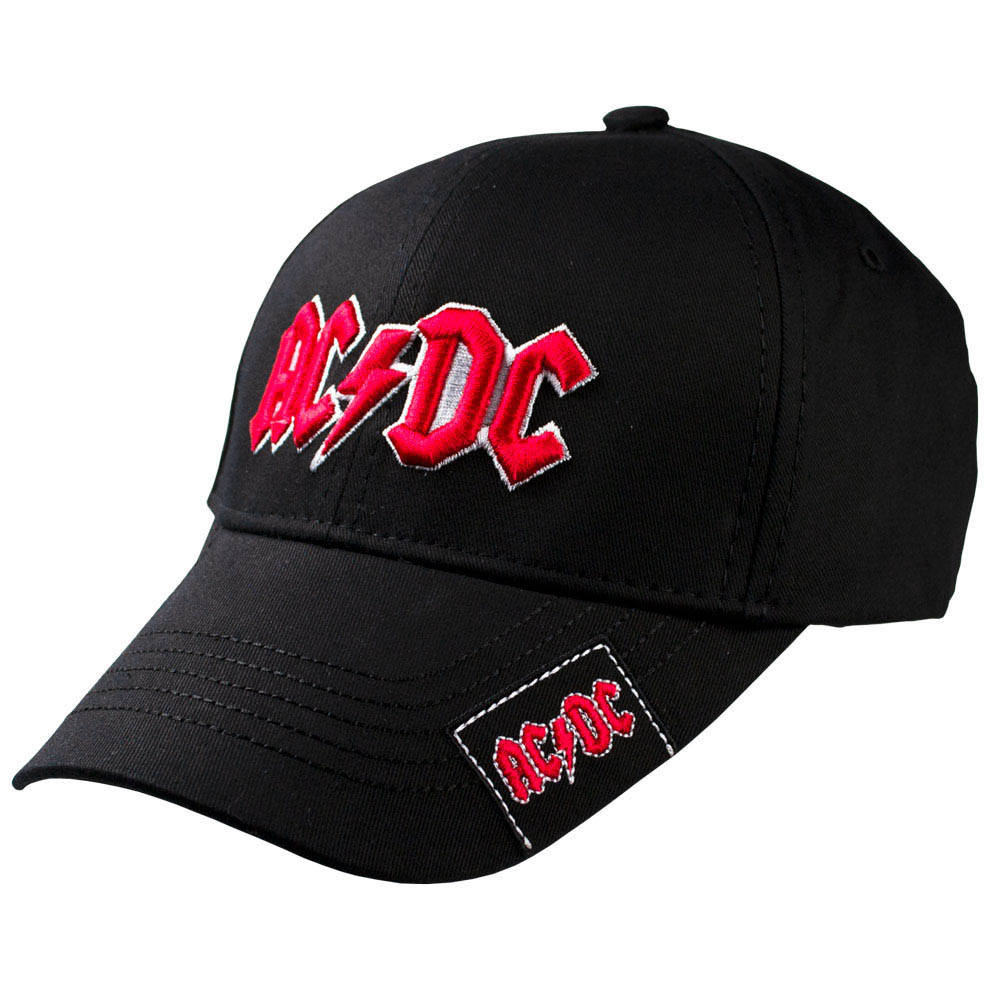 

Бейсболка AC/DC Red Logo 3D вышивка, Черный