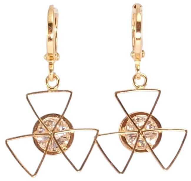 

Серьги Xuping Позолота 18K подвески "Абстракция Трилистник"