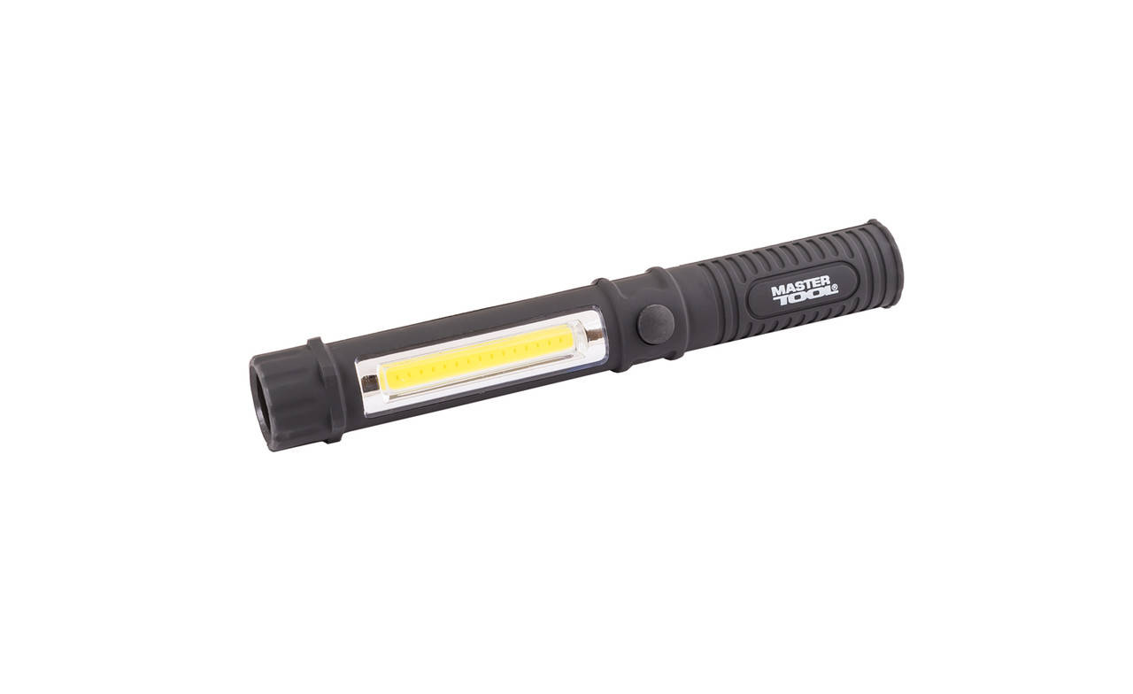 

Фонарик магнитный MASTERTOOL 168х24 мм LED+COB LED 3xAAA ABS 94-0806