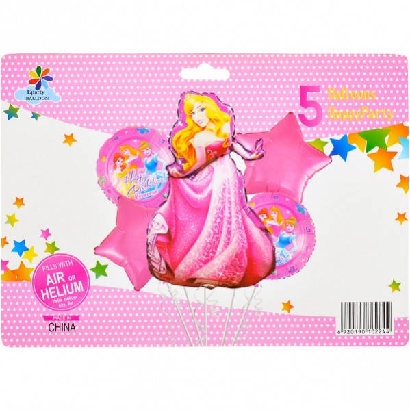 

Набор воздушных шариков фольгированных из мульфильма «Принцесса» 5шт