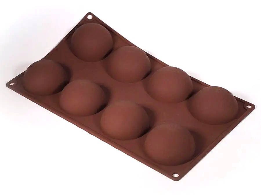 

Силіконова форма для випічки Напівсфери, 6 см, 8 шт на планшеті, Разные цвета