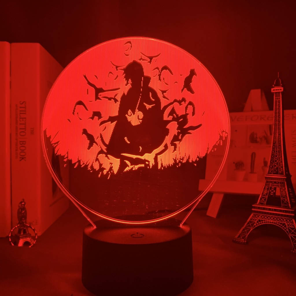 

Светильник с 3D эффектом led лампа Наруто Итачи Саске ночник какаши Итачи (вороны)