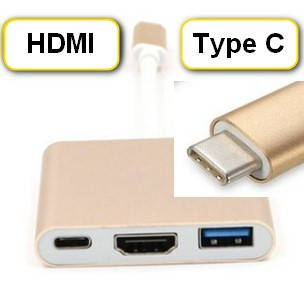 

Переходник с TYPE-C НА USB 3.1 + HDMI + TYPE-C гнездо MACBOOK, samsung s8
