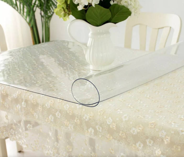 

Мягкое стекло Силиконовая скатерть Soft Glass (1.3х1.4м) толщина 0.4 мм Прозрачная, Прозрачный