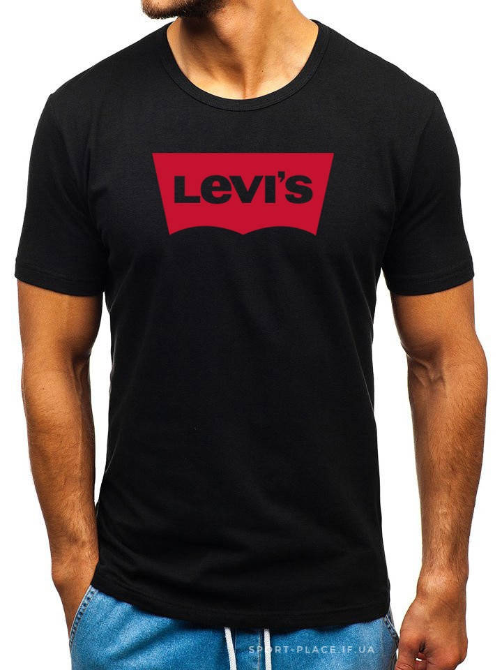 

Мужская футболка Levis (Левис) черная (большая эмблема) хлопок L, 50