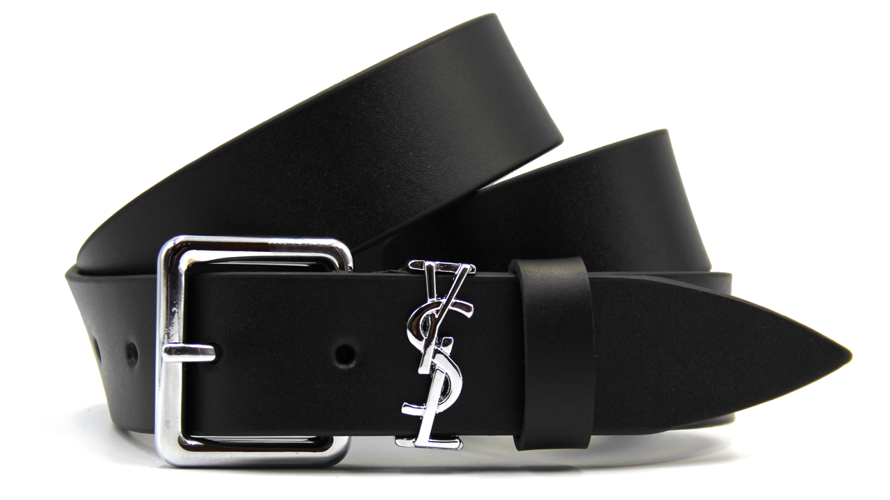 

Ремень женский SAINT LAURENT кожаный, Серебристый