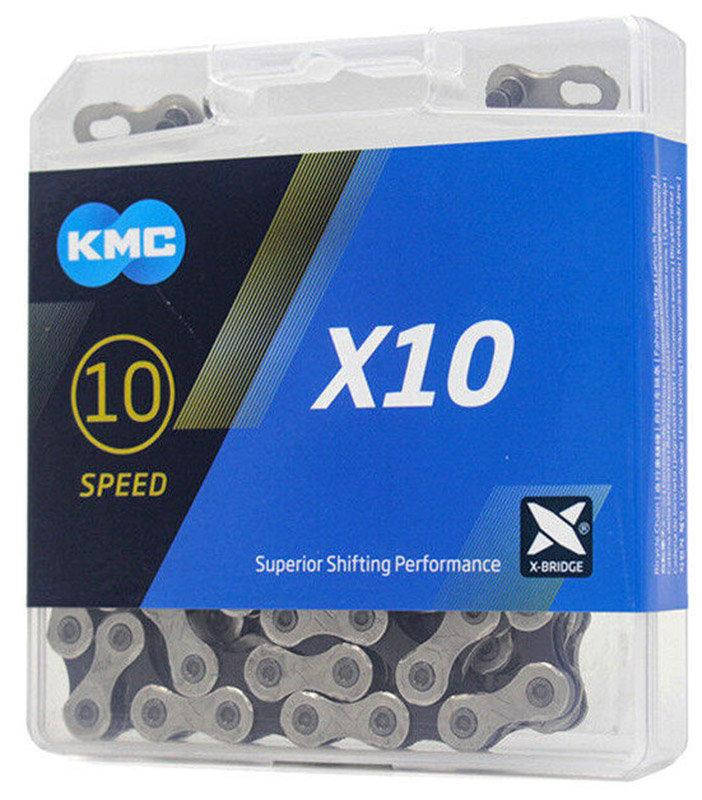 

Цепь KMC X10 10 скоростей 116 звеньев silver/black + замок
