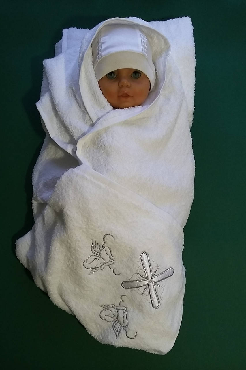 

Крыжма «Молитва». Крещение ребенка - крижмо. Плед, одеяло для новорожденного, Белый