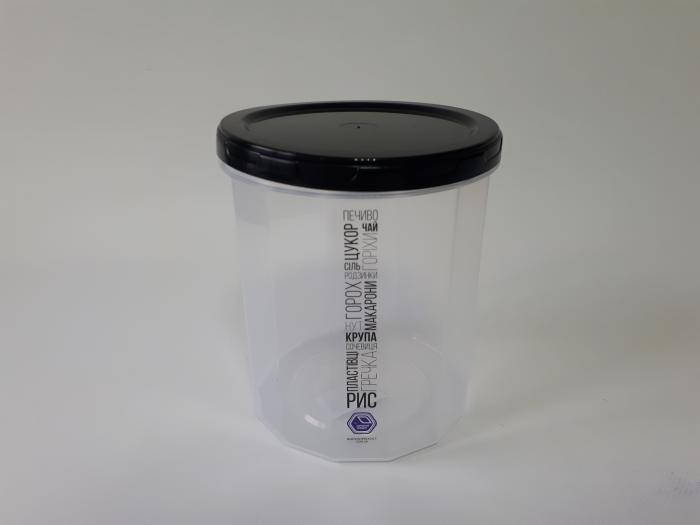 

Ёмкость для сыпучих продуктов, пластмассовая d 14 cm, h 16,5 cm. (2 л.), Разные цвета