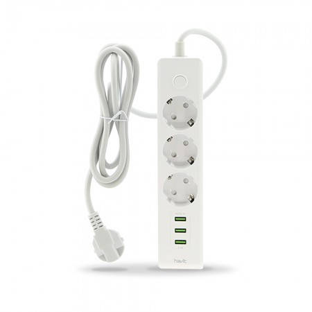 

Сетевой фильтр - удлинитель HAVIT HV-SP8813 3 USB, 3 розетки, white