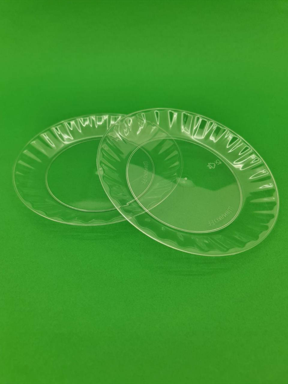 

Стекловидная тарелка размер 16см Прозрачная (10 шт), Белый