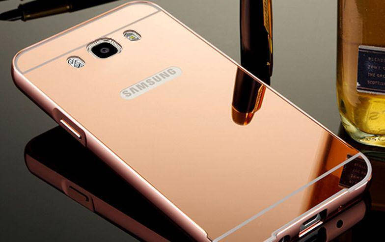 

Чехол зеркальный алюминиевый Samsung J5 2016 J510 (цвет розовый), Золотистый