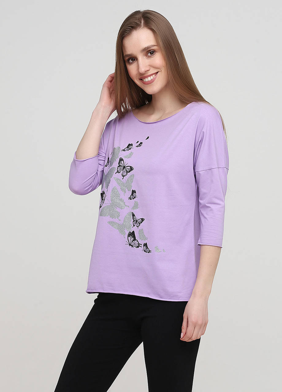 

Женский лиловый лонгслив Мальта с принтом 19Ж347-24-Н M (2901000280202), Фиолетовый