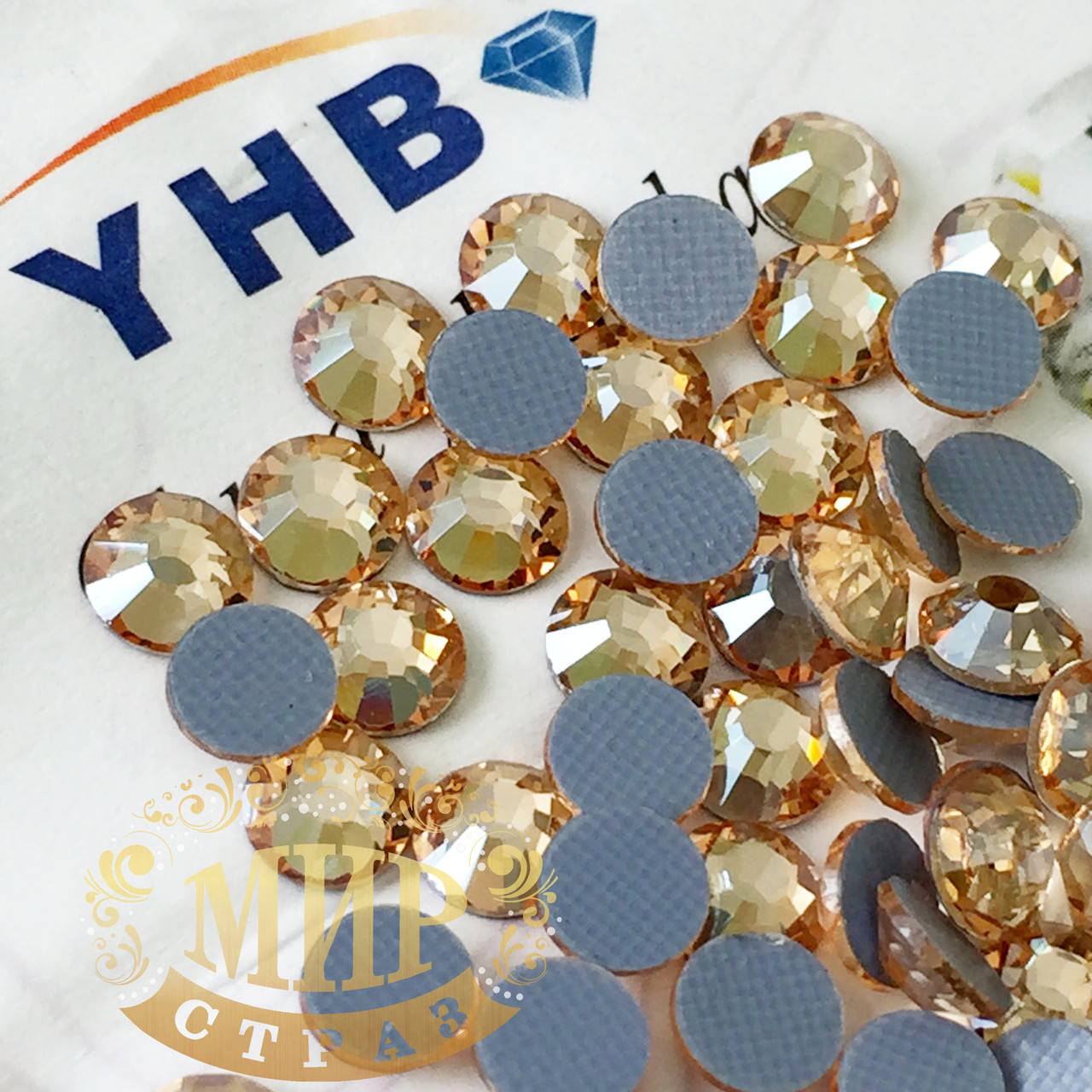 

Стразы YHB Lux, цвет Golden Shadow, HF, ss16 (3,8-4мм), 100шт