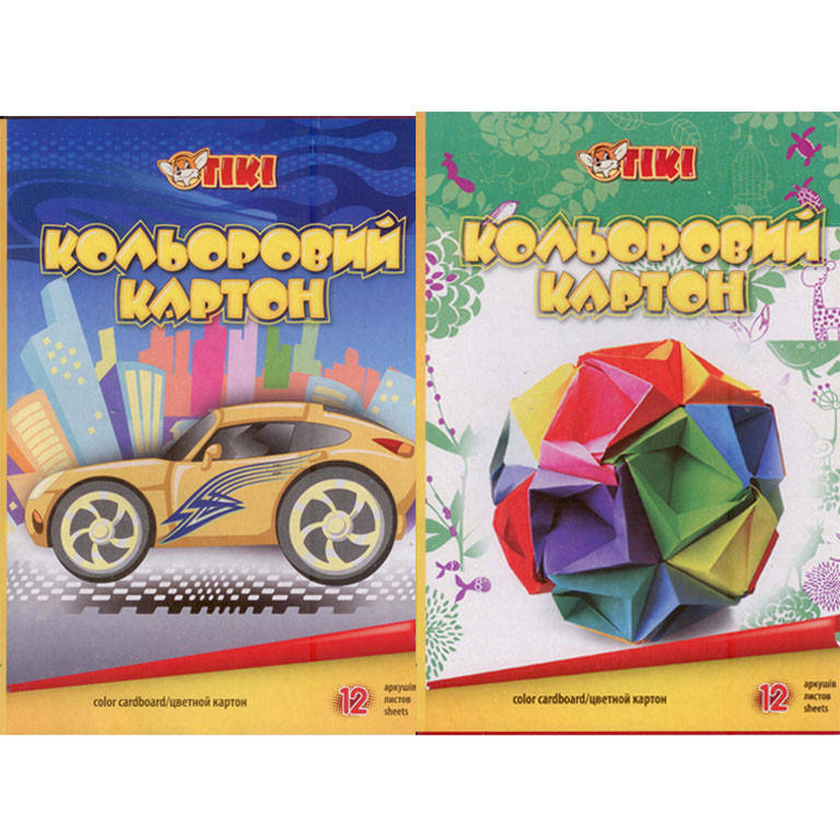 

Картон кольоровий 12арк/кол. А4 ТІКІ 50901-TK УК