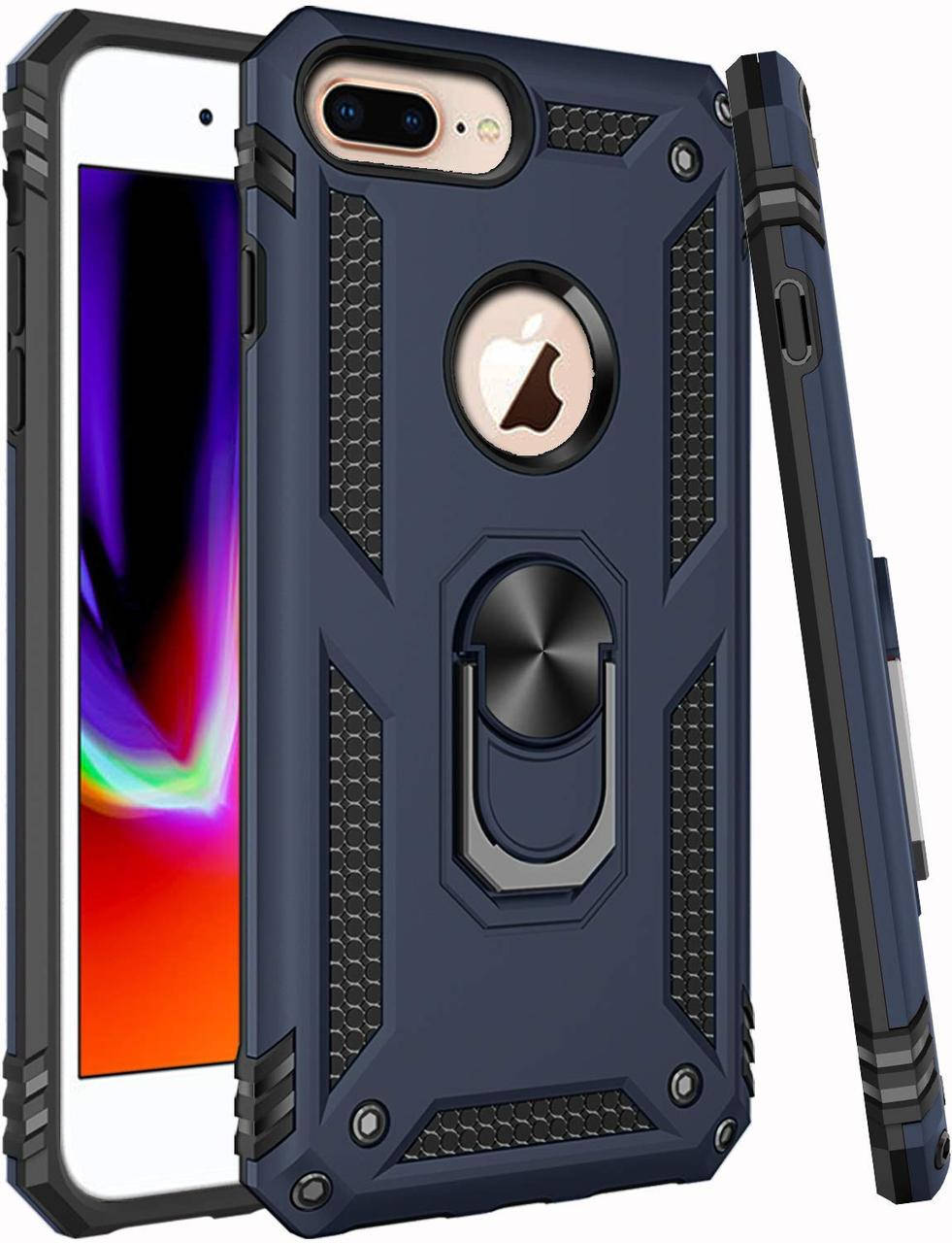 

Чехол Shield для Iphone 7 Plus / 8 Plus бронированный Бампер с подставкой Dark-Blue