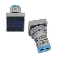 

Вольтметр врезной AD101-22VM LED AC20-500V голубой ST 880BL