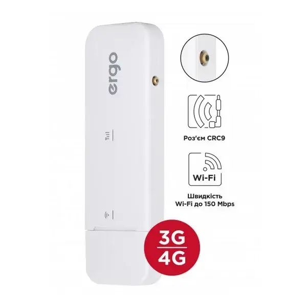 

Модем 3G/4G + WiFi роутер ERGO W02-CRC9