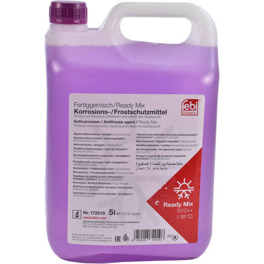 

Антифриз Febi G12++ -35°C фиолетовый 5л ( 172019FE )
