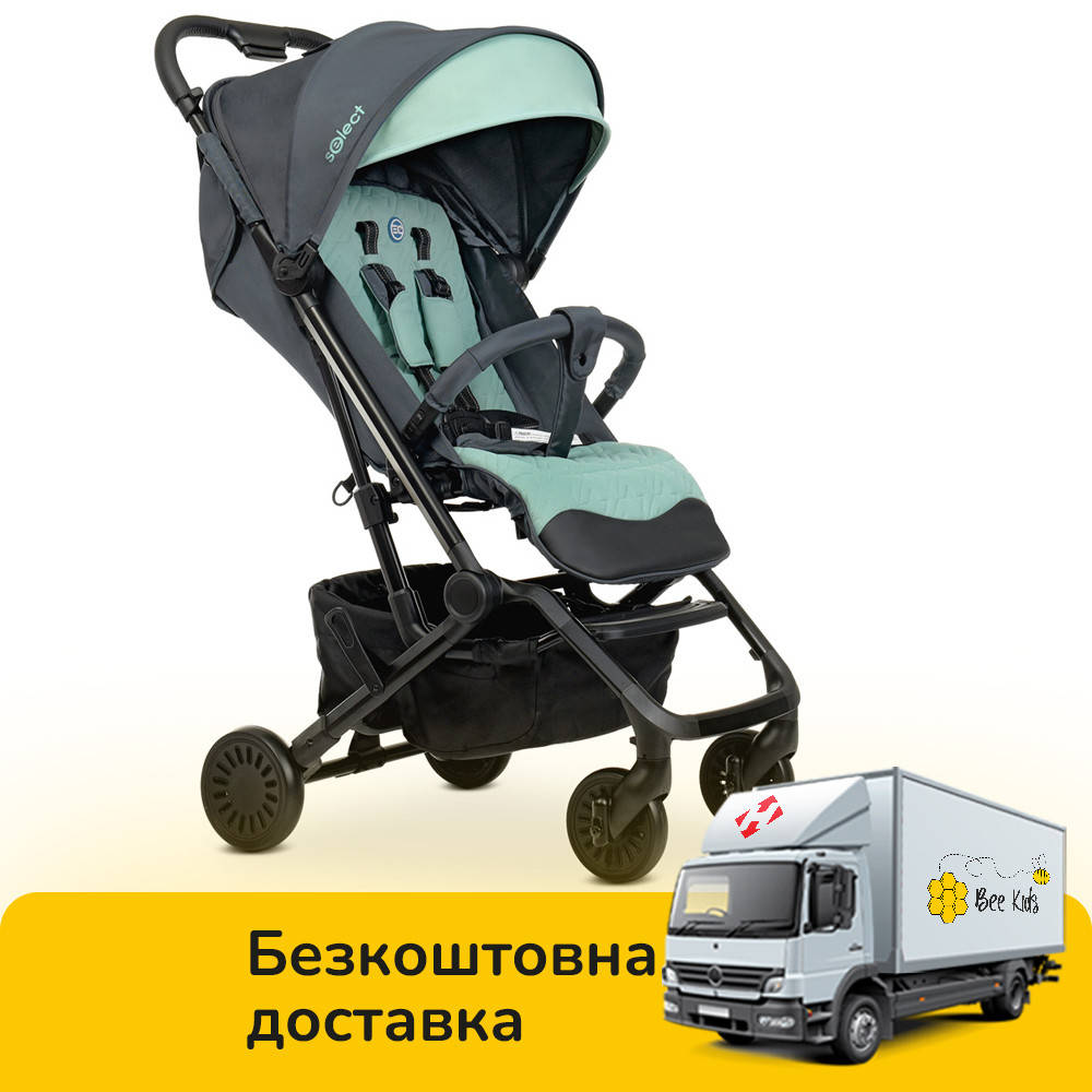 

Детская прогулочная коляска EL CAMINO ME 1070 SELECT Gray Mint Мятный, Серый