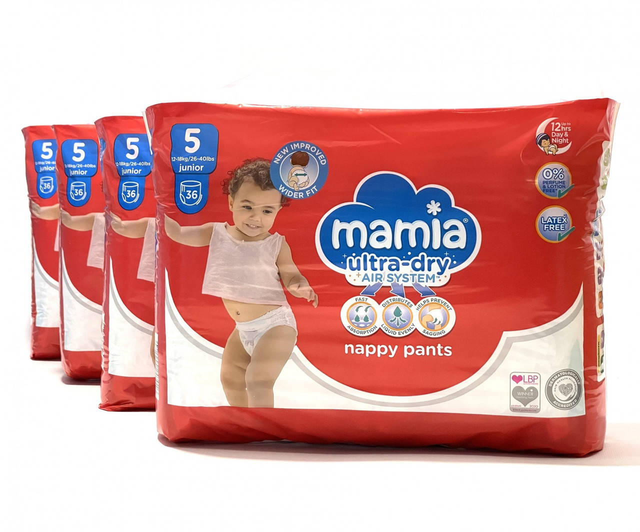 

Подгузники-трусики Mamia 5 (72шт) Англия, Белый