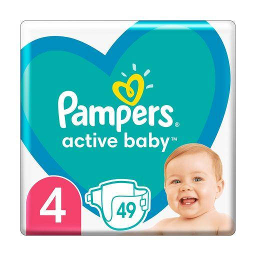 

Подгузники Pampers Active Baby размер 4 (9-14 кг), 49 шт, Белый