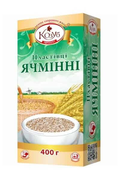 

Пластівці ячмінні миттєвого приготування 400 г ТМ Козуб Продукт