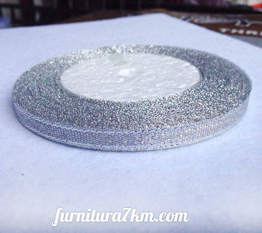 

Лента парча 0.6 см, Серый