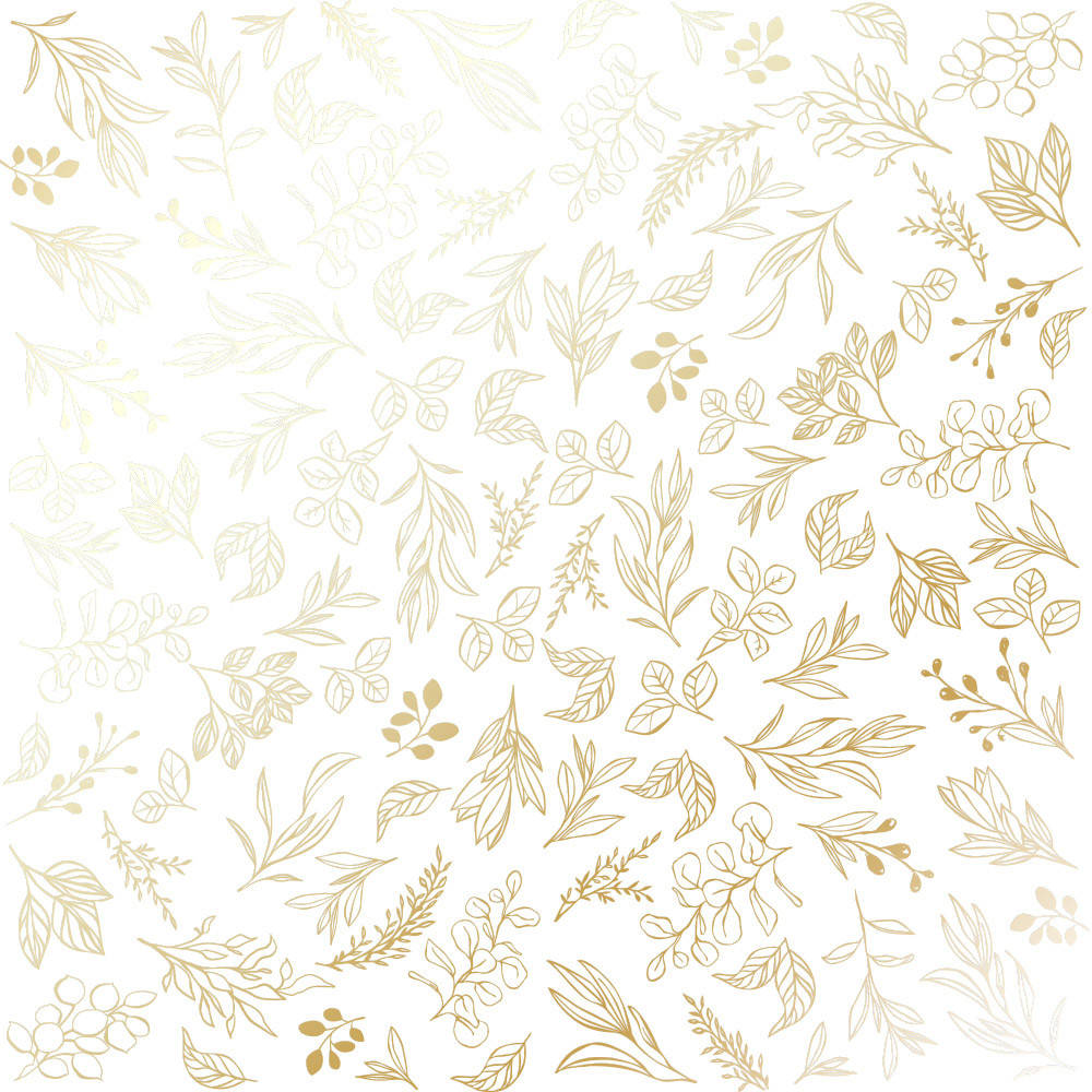 

Папір з фольгуванням - Golden Branches White - Fabrika Decoru - 30x30