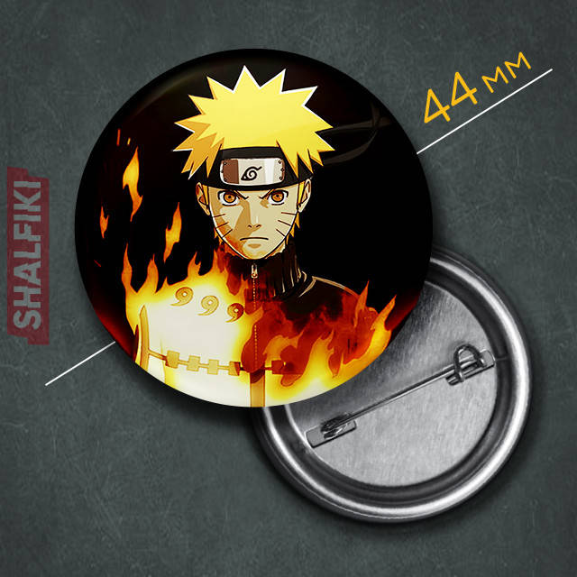 

"Наруто Удзумаки (Наруто / Naruto)" значок круглый на булавке Ø44 мм