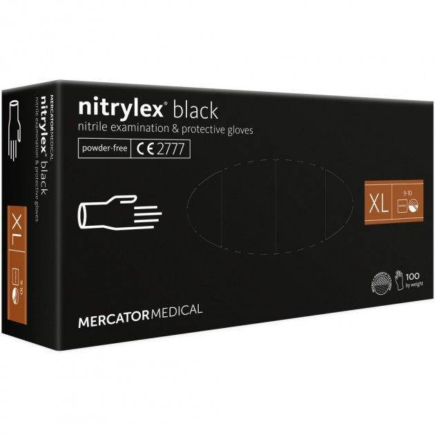 

Перчатки нитриловые черные Nitrylex Black S, M, L,  100шт, Черный