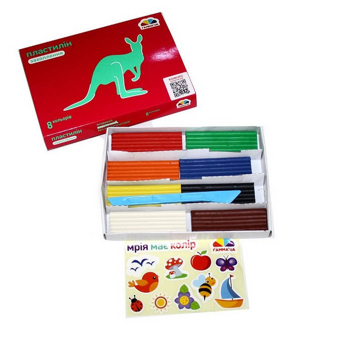 

Пластилін Захоплення 8 кол, 160г Гамма Україна 24шт/уп, Разные цвета