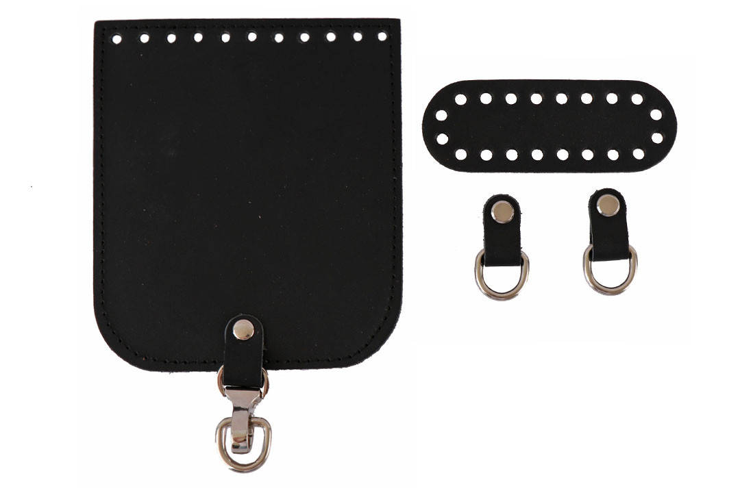 

Набор для сумки Mini из натуральной кожи, черный мат