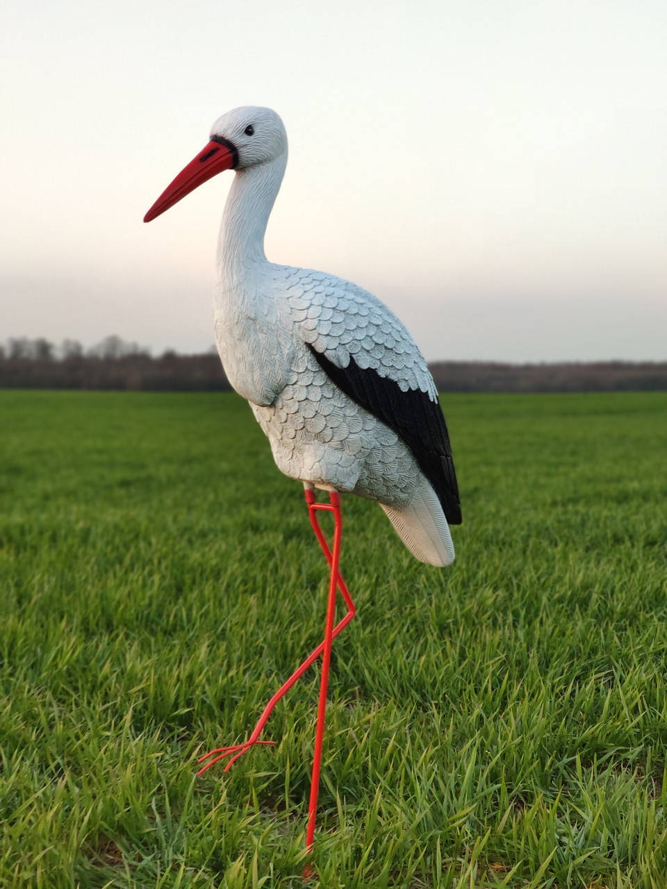 

Садовая фигура Аист макси. декоративная фигура., Белый