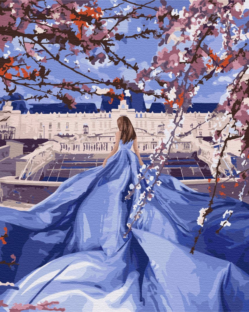 

Картина по номерам люди девушка Красавица в сакурах 40*50 Роспись по номерам на холсте BS52711 BrushMe