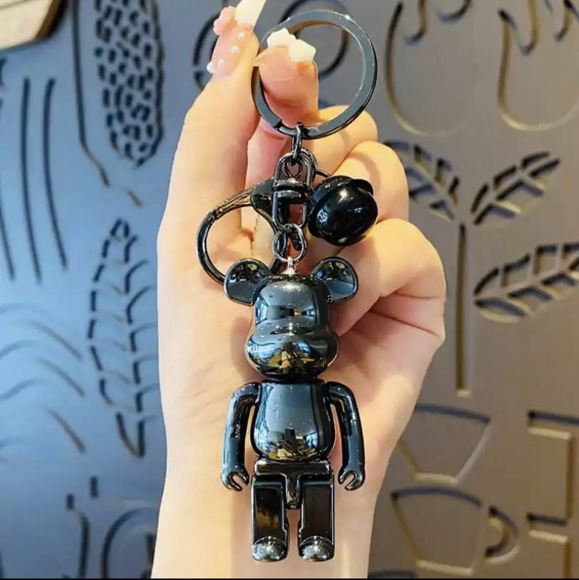 

Брелок блестящий Bearbrick, украшение для ключей, подвеска, Черный
